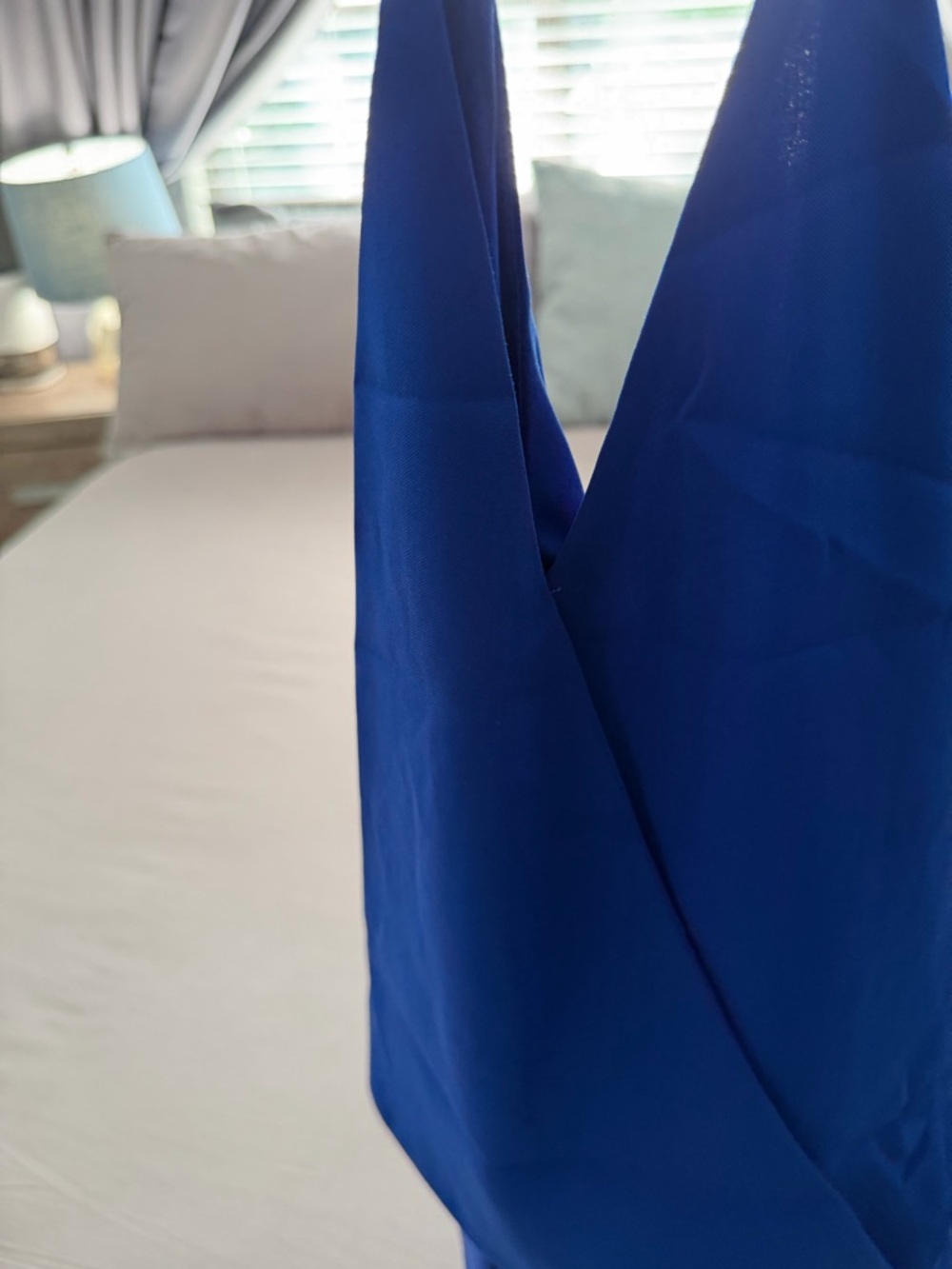 Tobi Cobalt Blue Halter Open Back Top